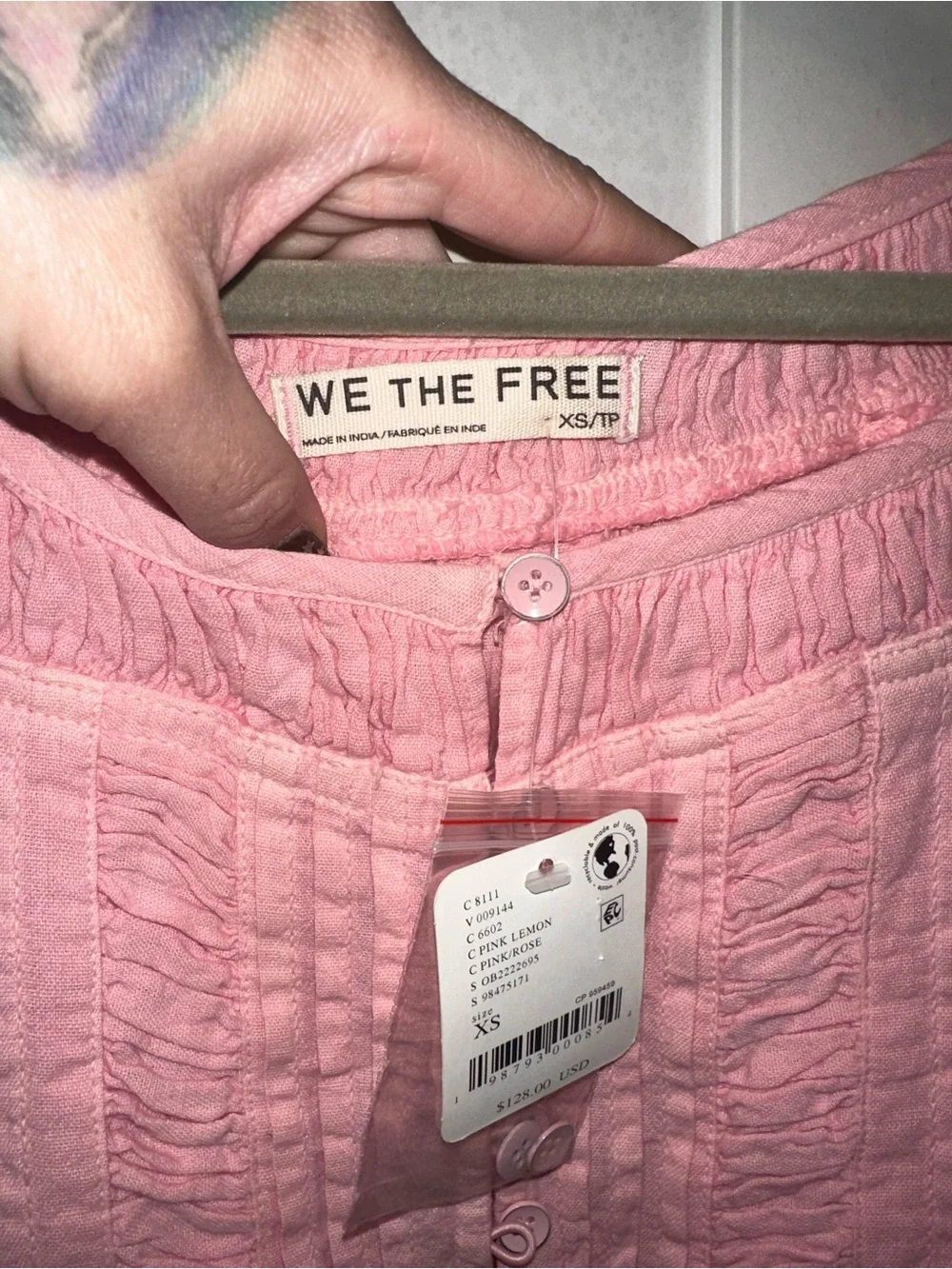 NWT FREE PEOPLE Fayre Midi Top- Pink Lemon  $128 MSRP
